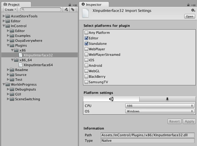 XInputInterface32 editor settings