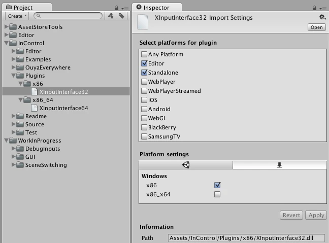 XInputInterface32 player settings
